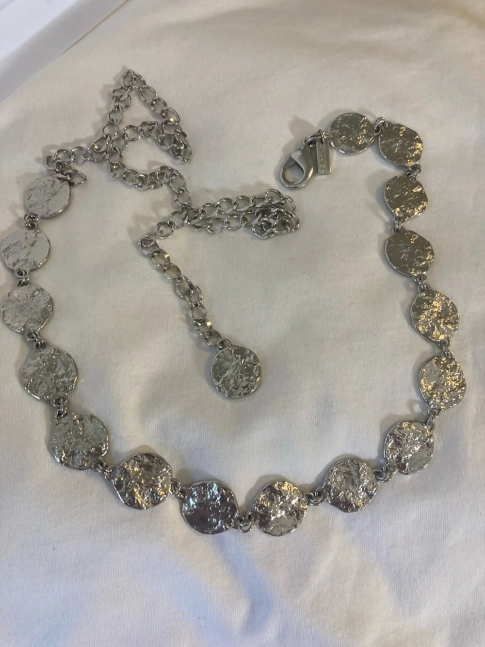 Chico’s Belt Silver Tone Round Chain Link  Accessory
